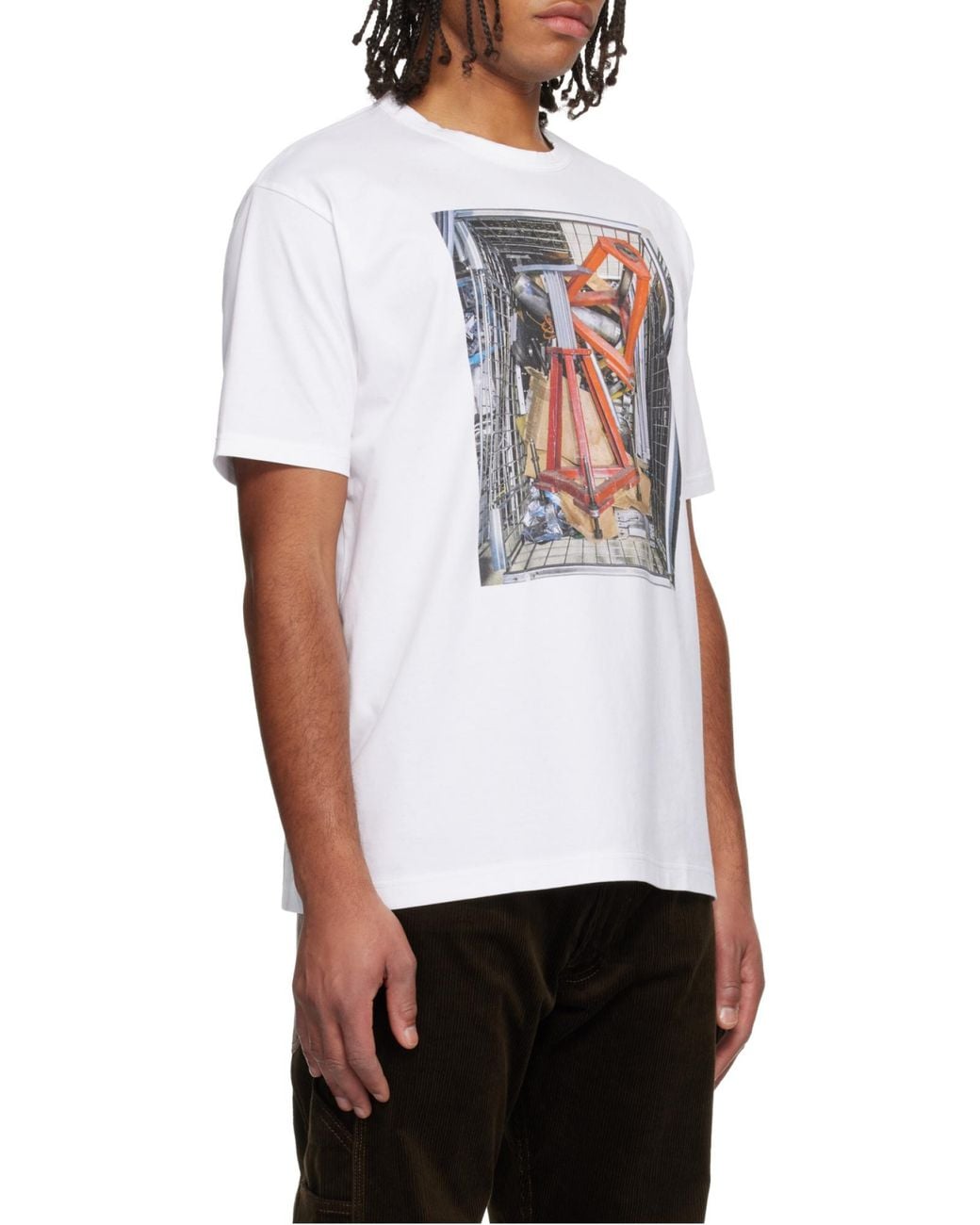 Junya Watanabe White Photographic-Printed Crewneck T-Shirt for men