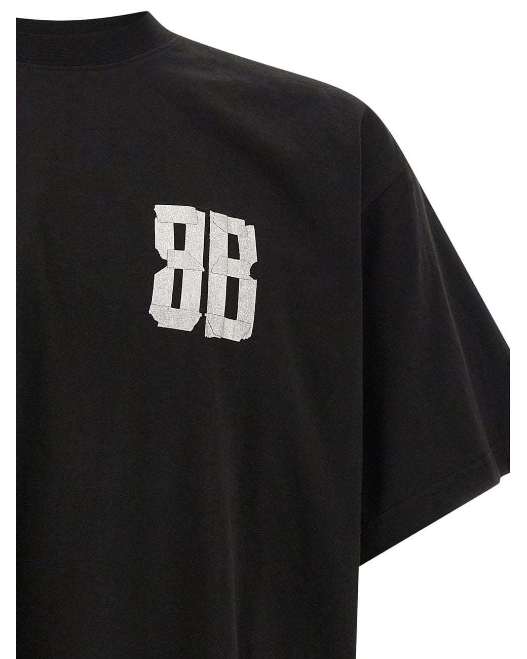 Balenciaga Black Logo Printed Crewneck T-Shirt