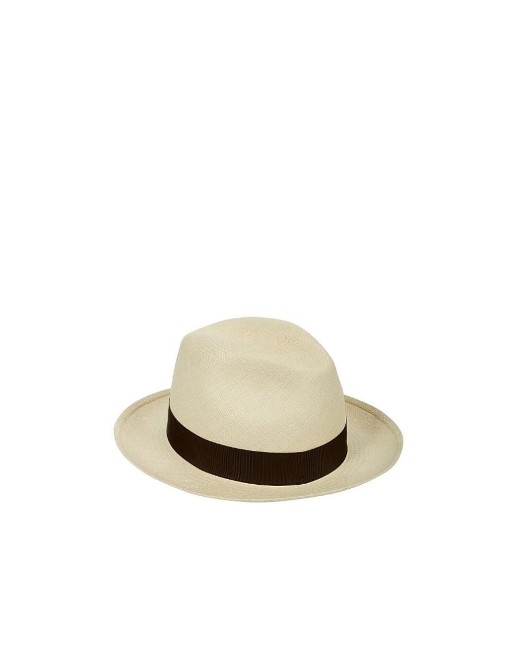 Borsalino White Side-Bow Straw Sun Hat for men