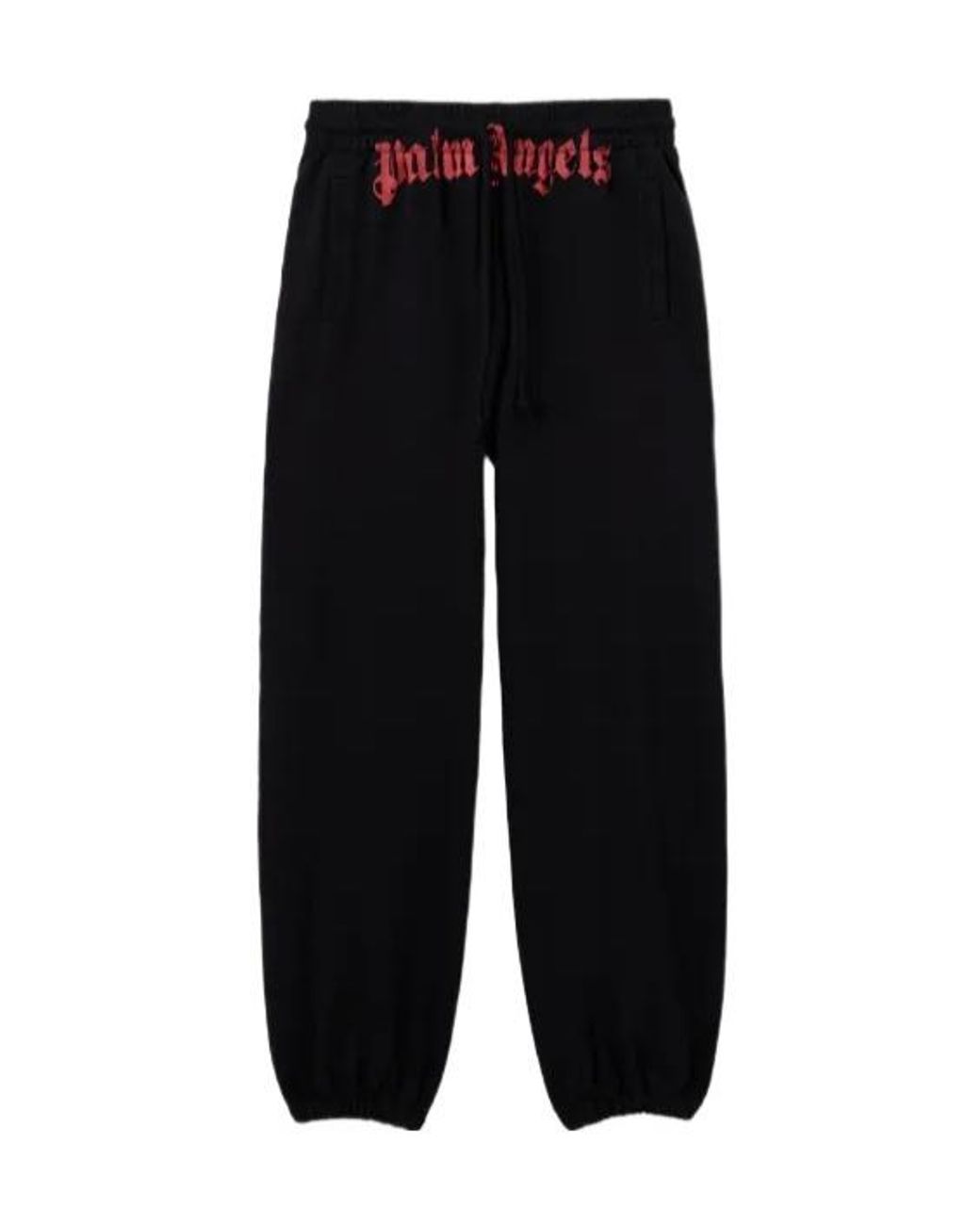 Palm Angels Black Waist Logo Joggers for men