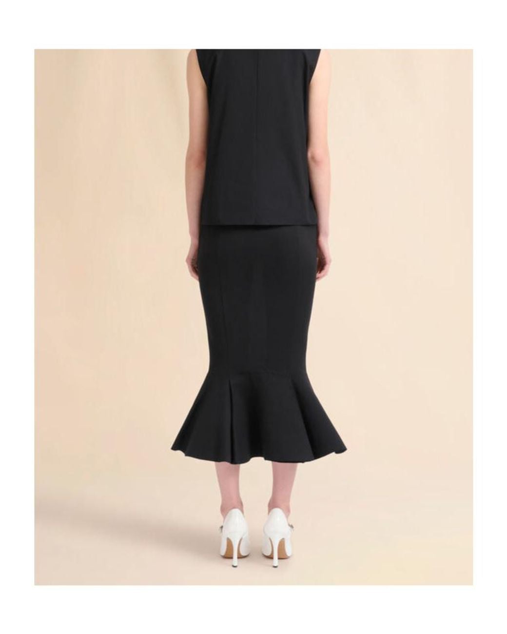Marni Black Mermaid Hem Jersey Skirt