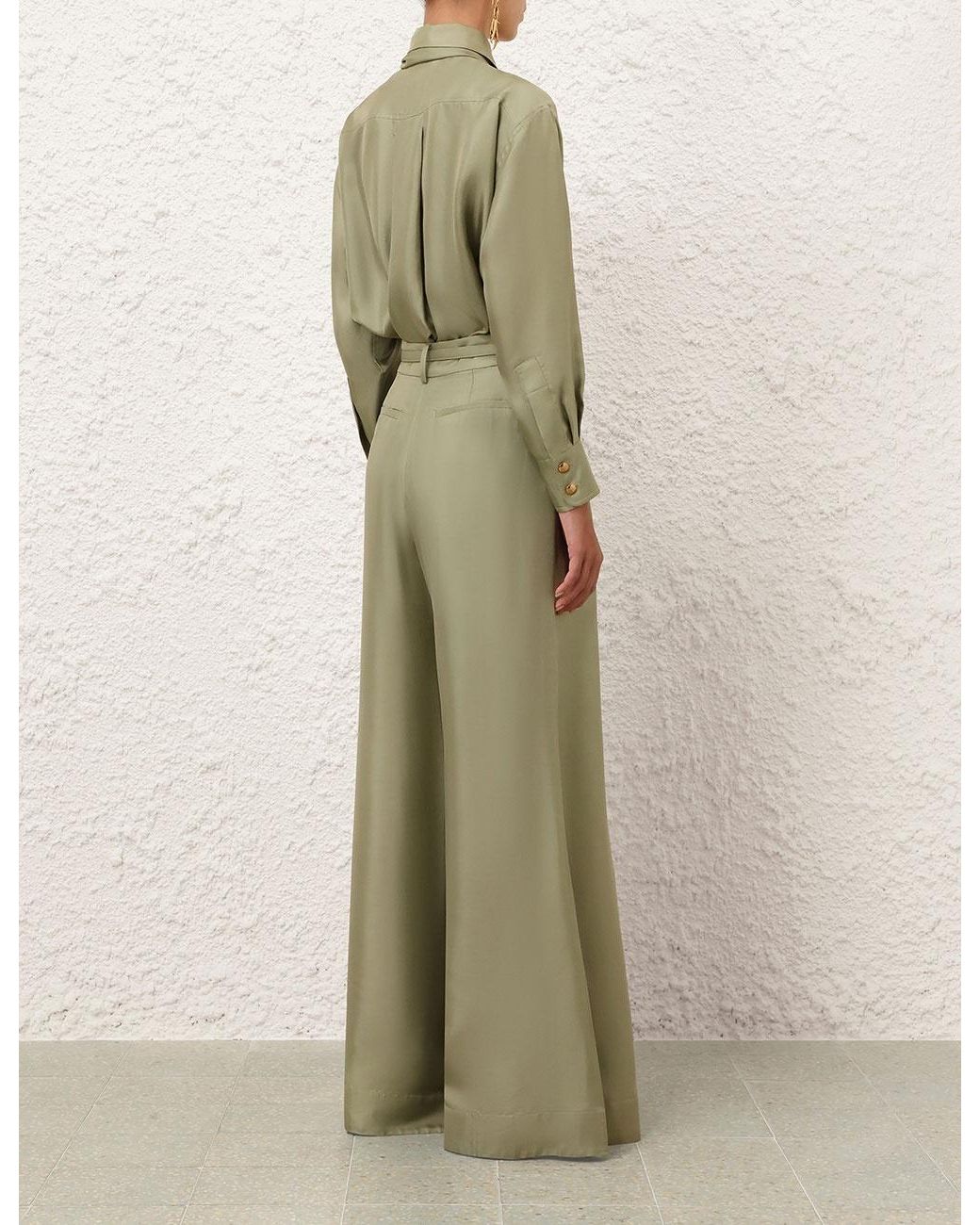 Zimmermann Green Wide Leg Pant