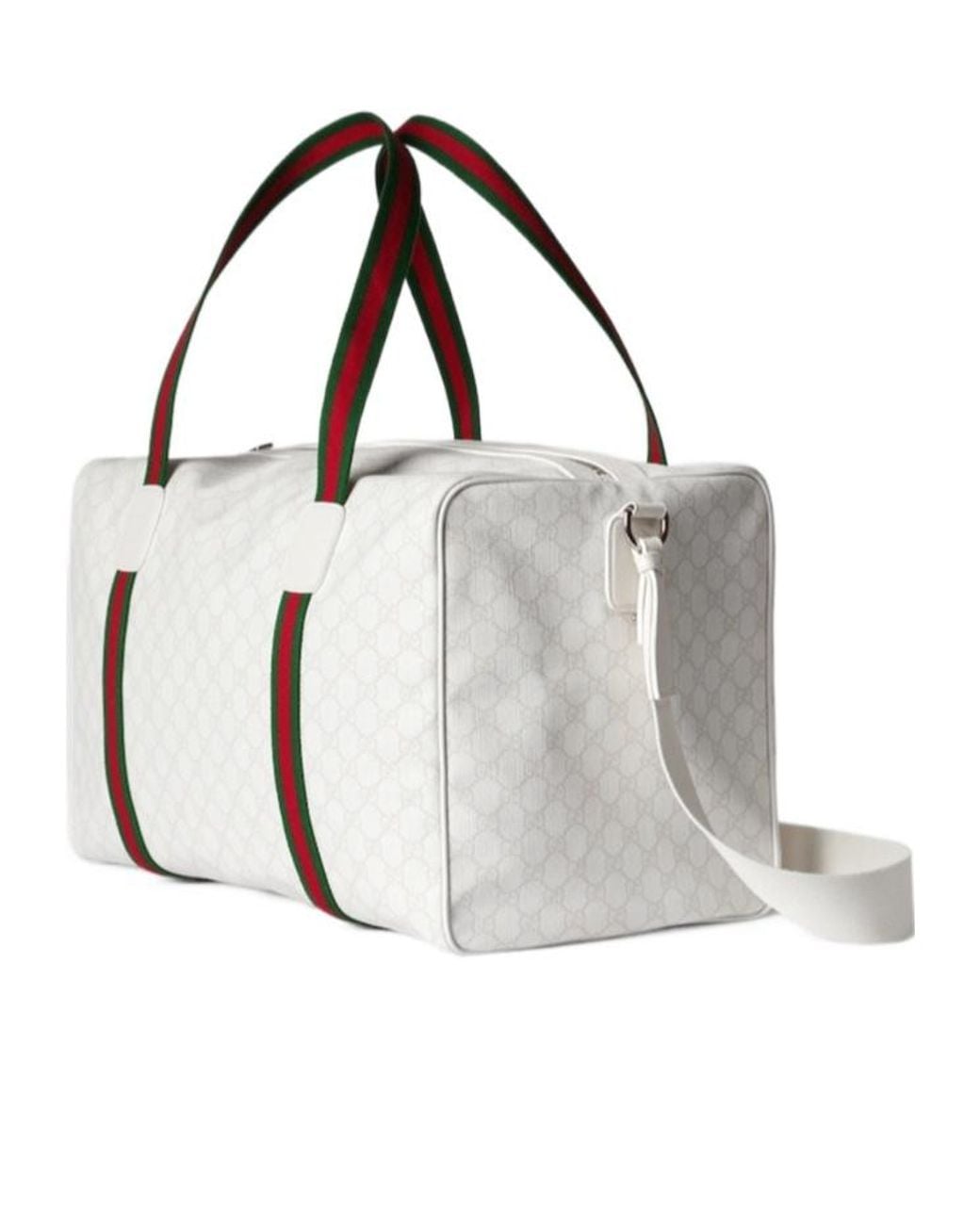 Gucci White Medium Duffle Bag With Web for men