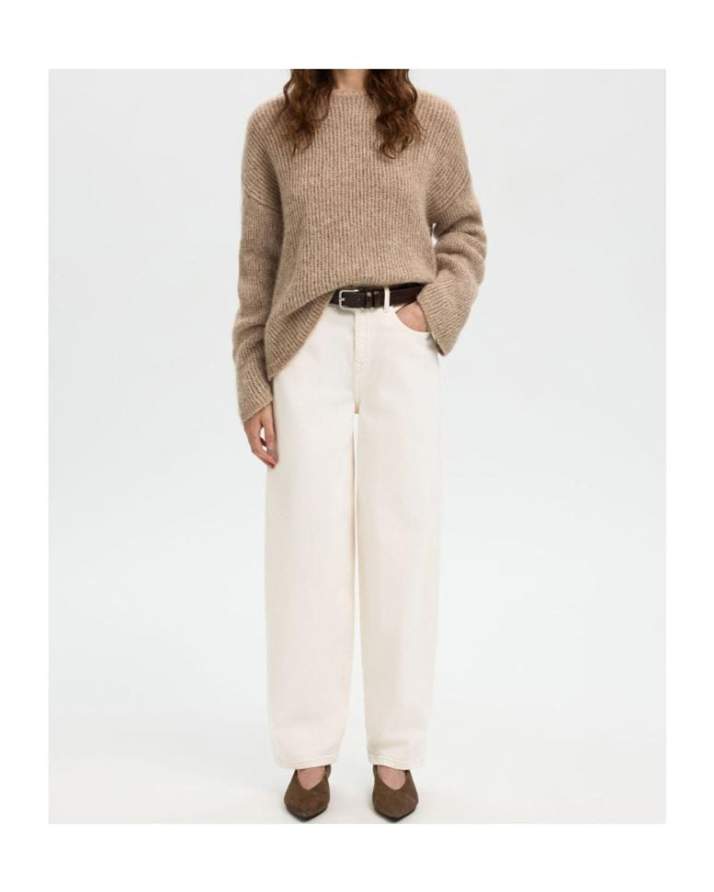 SELECTED White Buttoned Jeans