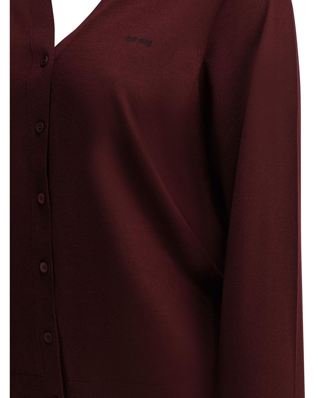 Miu Miu Purple Long-Sleeved Button-Up Cardigan