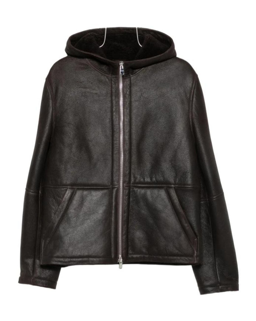 Dondup Black Long-Sleeve Leather Jacket for men