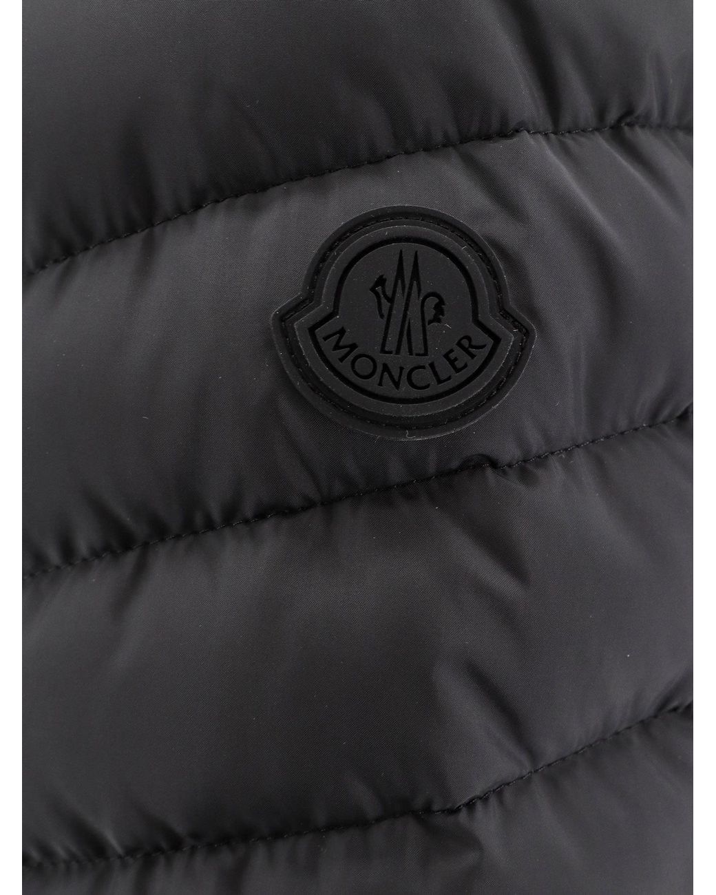 Moncler Black Grange Diagonal-Quilted Short Down Jacket