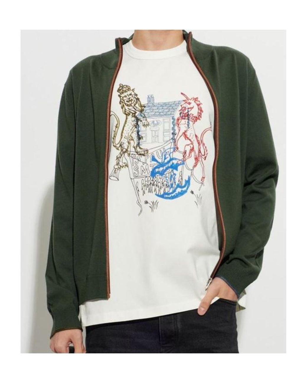Paul Smith White Ps Graphic Print T-Shirt for men
