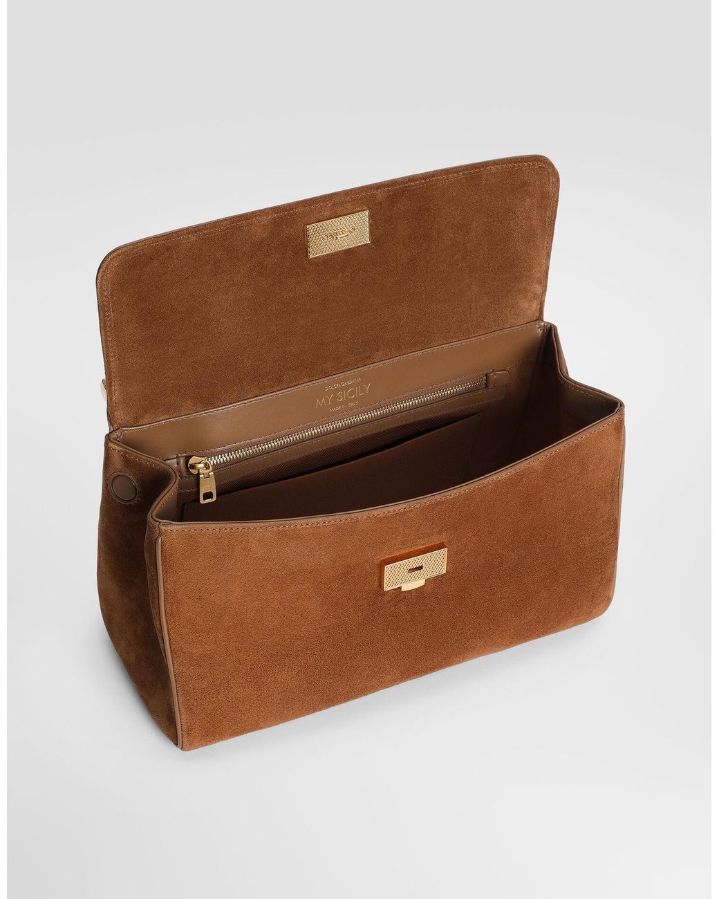 Dolce & Gabbana Brown Sicily Foldover Top Tote Bag