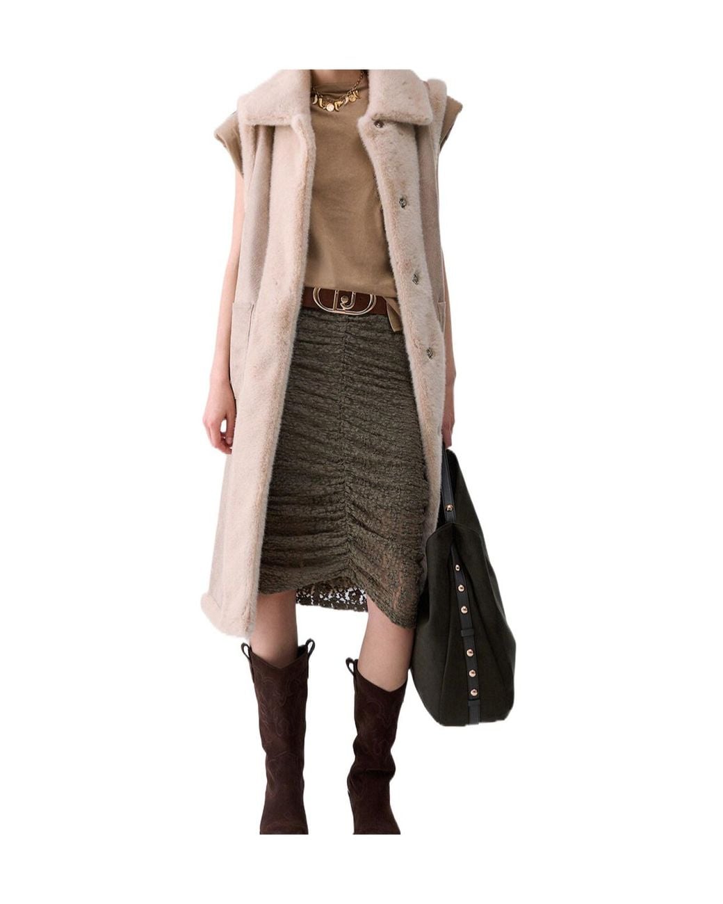 Liu Jo Natural Faux Shearlingvest