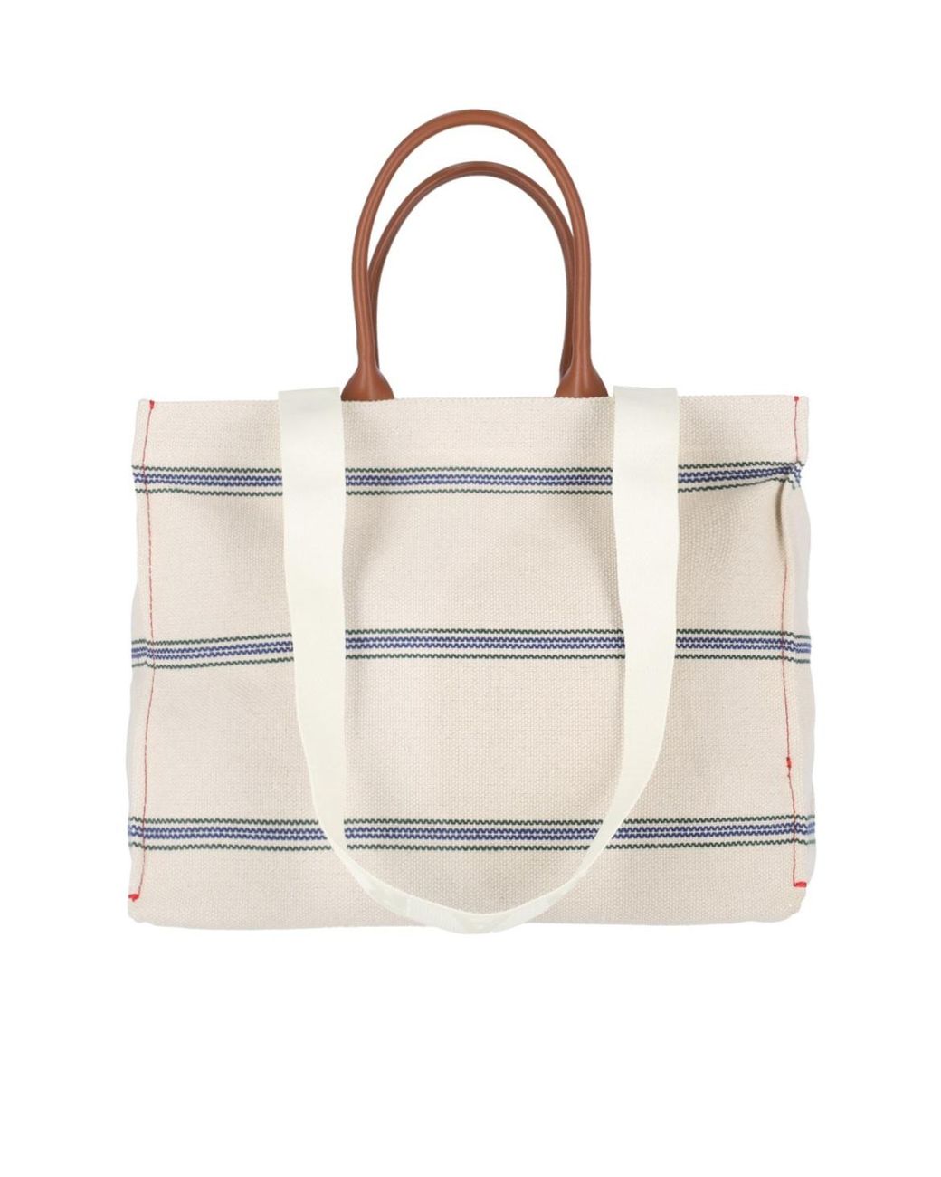 Marni Natural Logo Embroidered Striped Large Tote Bag for men
