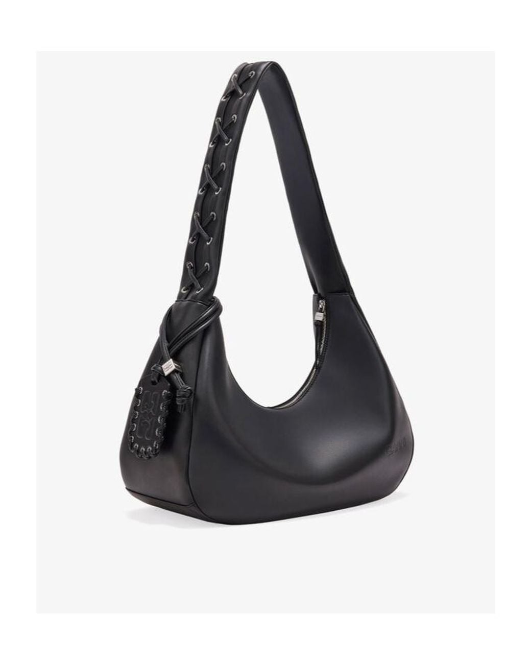 Ganni Black Medium Laces Hobo Bag