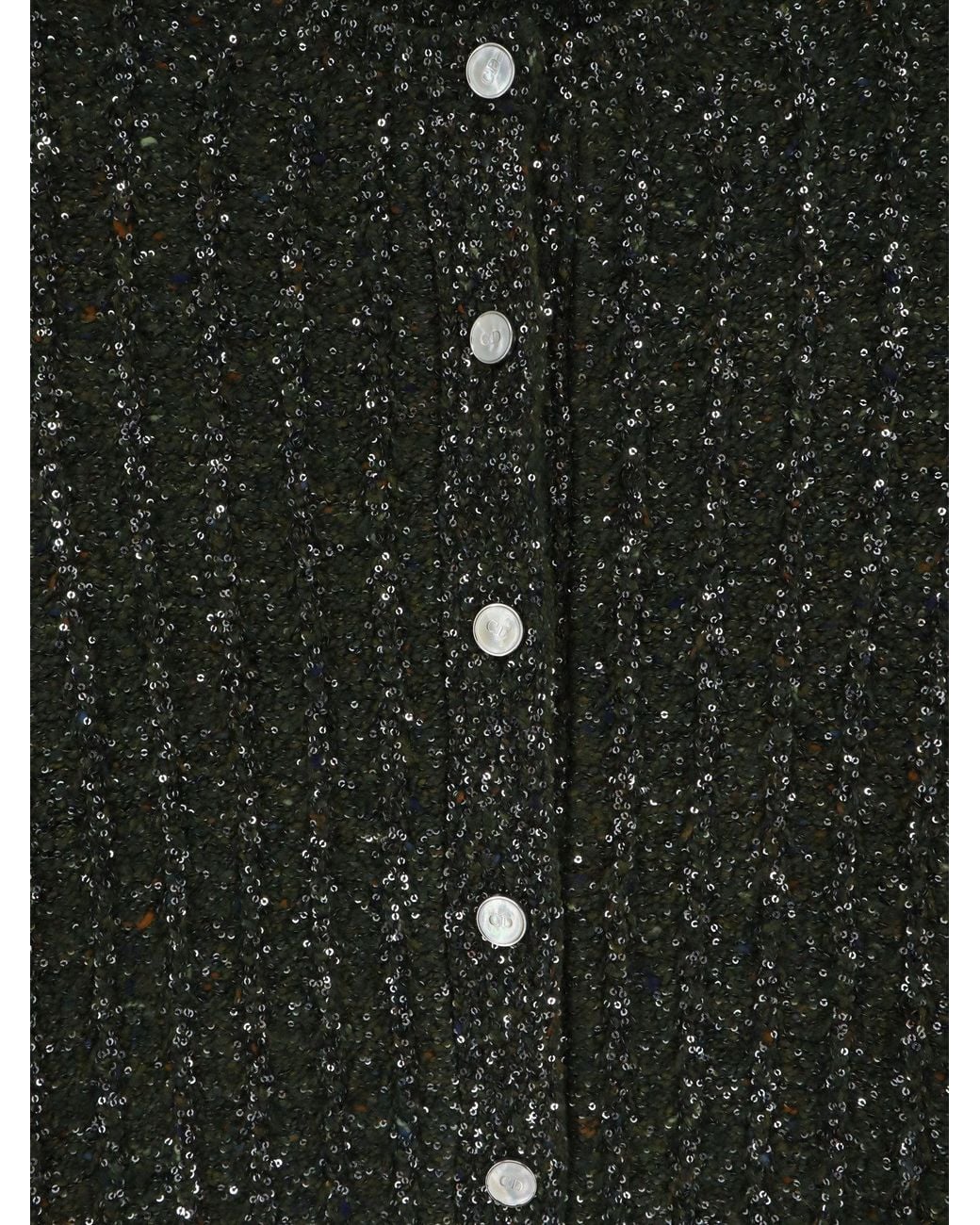 Dior Black Christian Sequinned Tweed Embroidered Cardigan