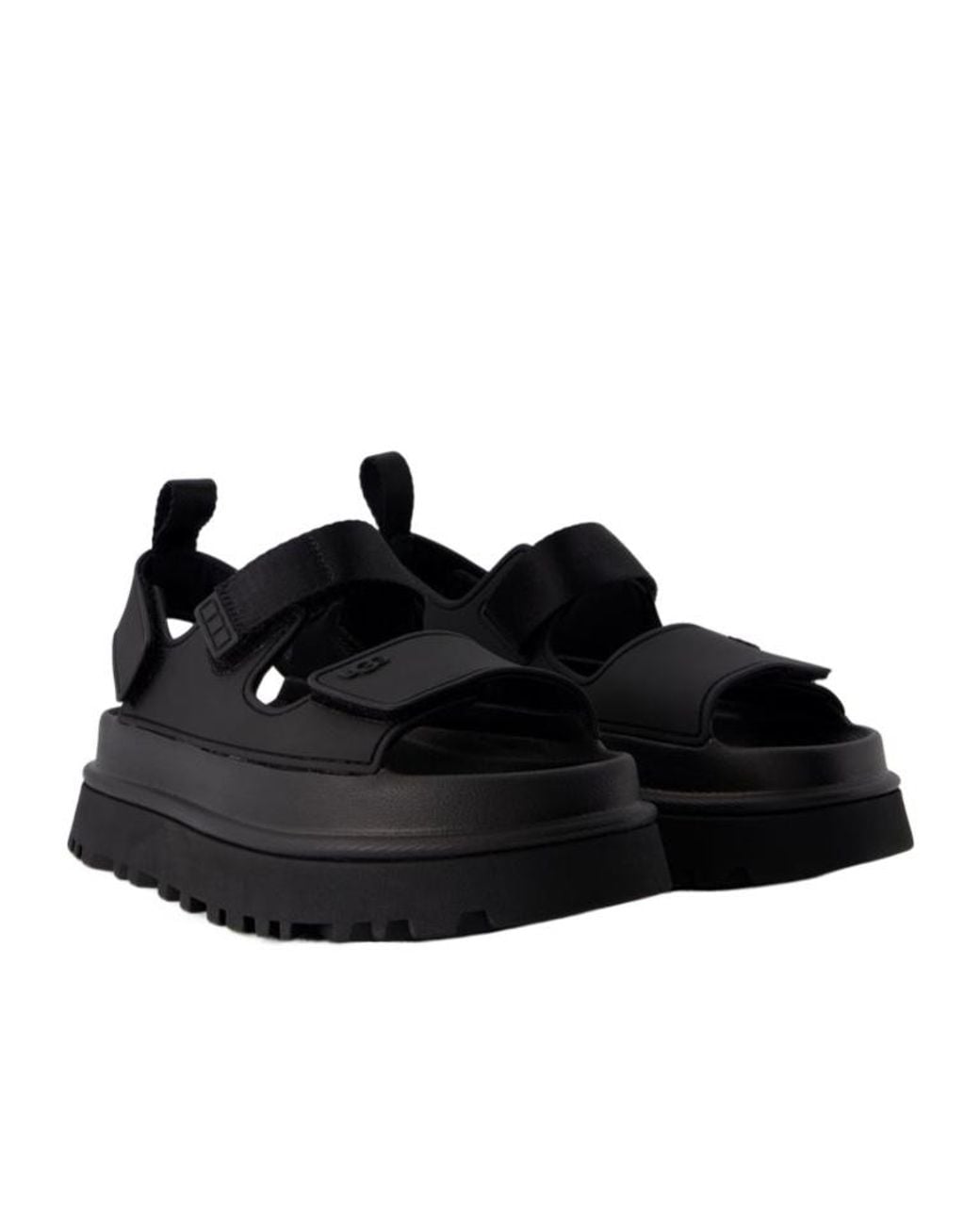 Ugg Black Golden Glow Touch Strap Sandals