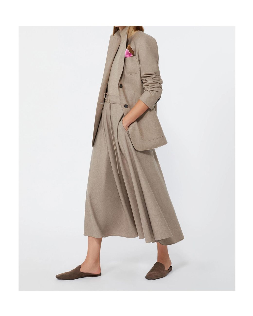 Max Mara Natural Single-Breasted Notch-Lapels Blazer