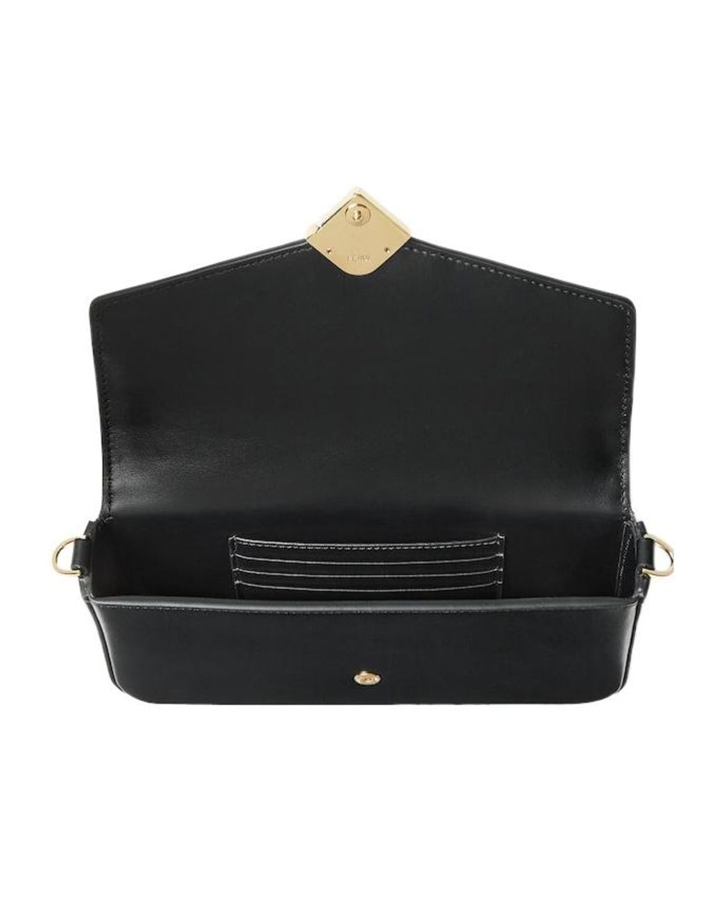 Fendi Black Ff Diamonds Chain Wallet