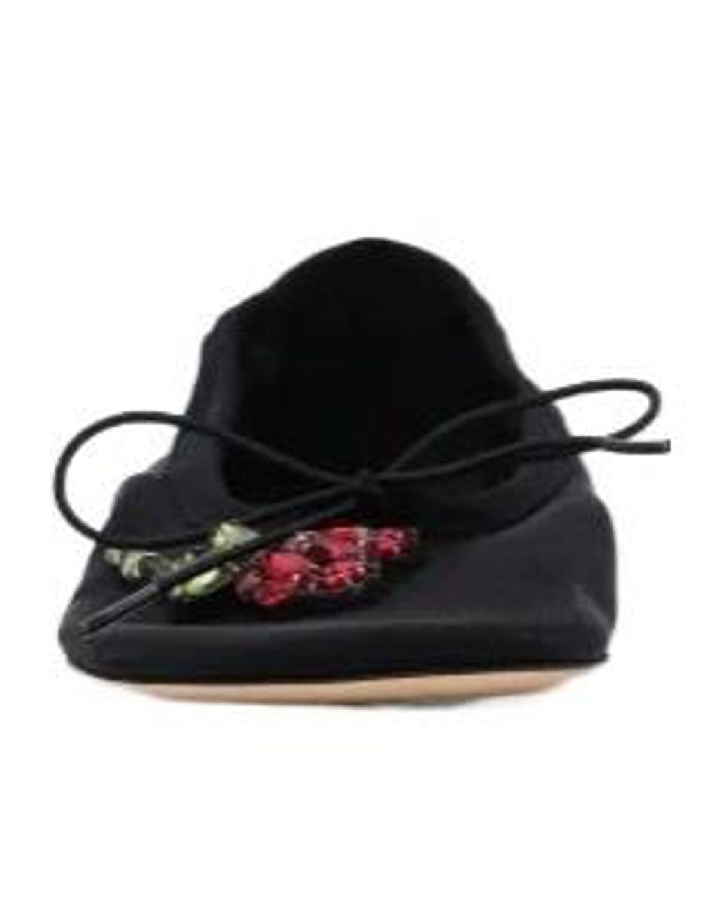 Simone Rocha Black Crystal-Embellished Ballet Flats