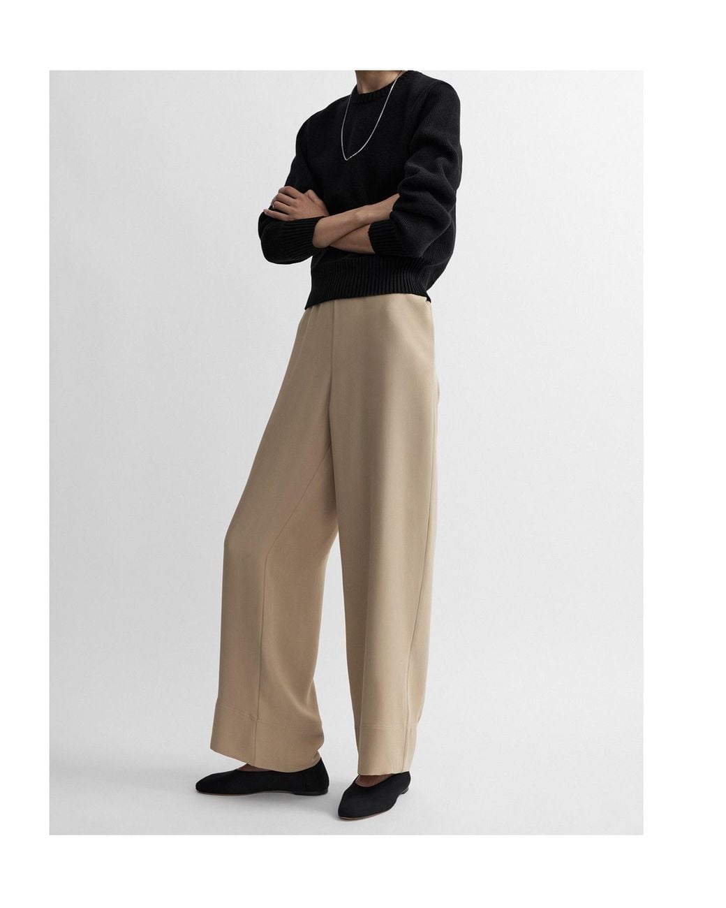 Totême Natural Elastic-Waist Casual Trousers
