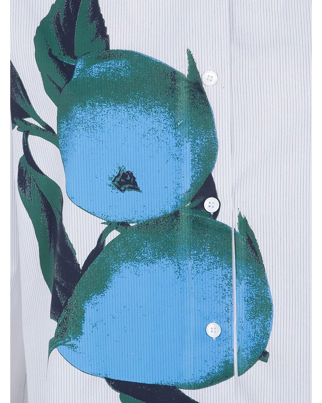 Paul Smith Blue Oversized Fruit Print Shirt