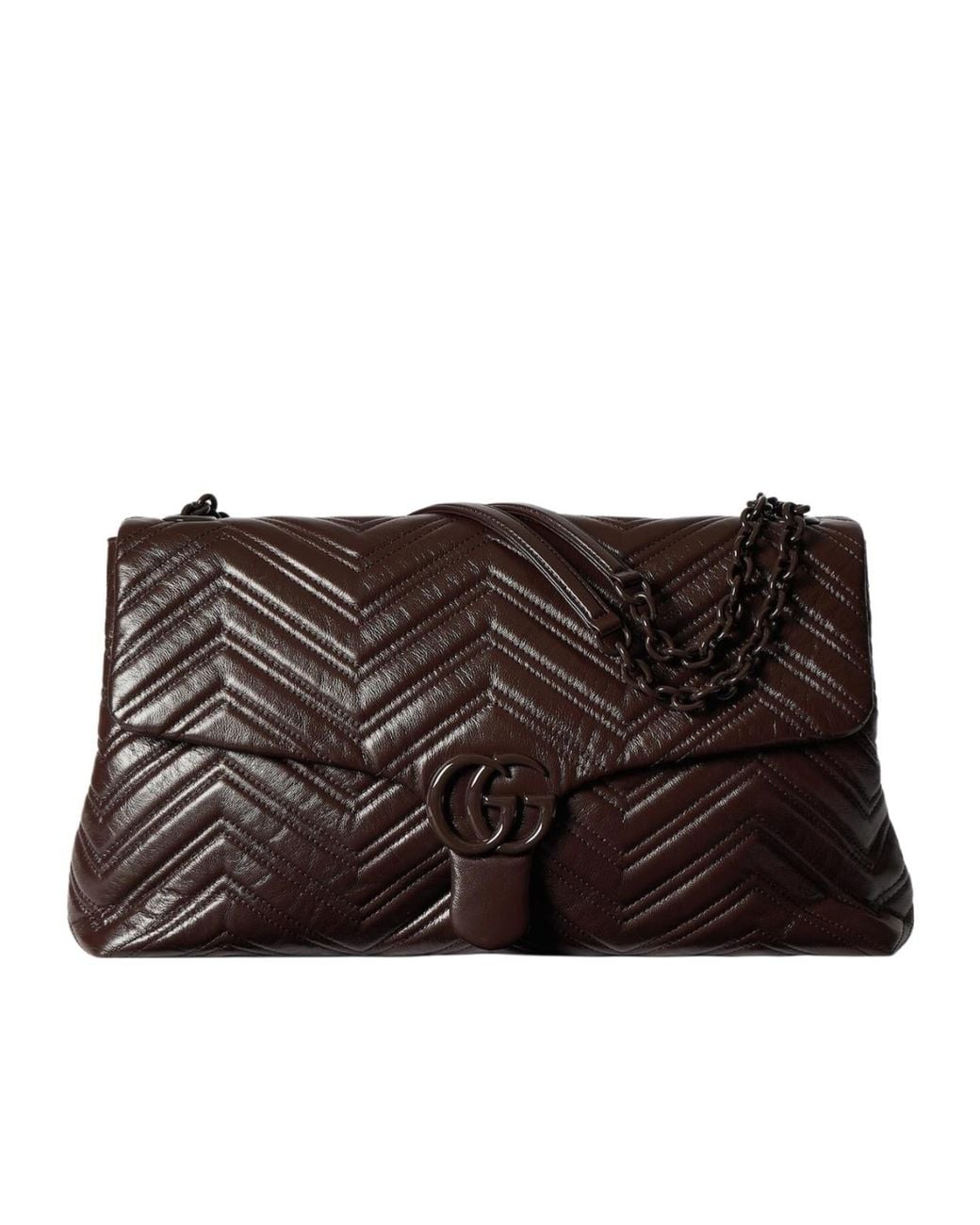 Gucci Brown Gg Marmont Medium Shoulder Bag