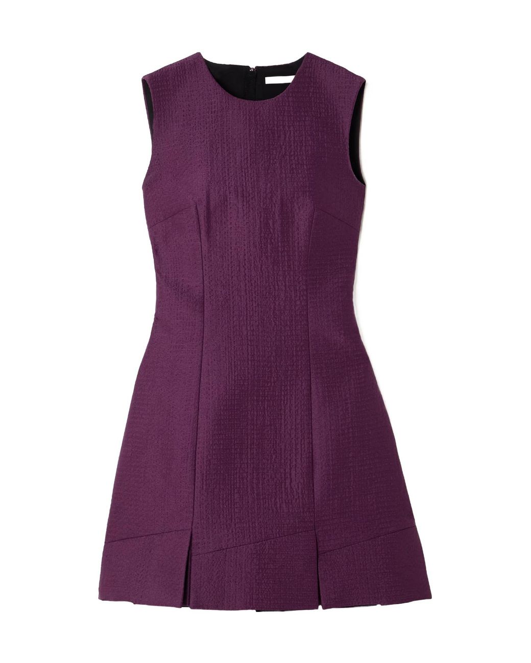 Emilia Wickstead Purple Petronella Pleated Cloqué Mini Dress