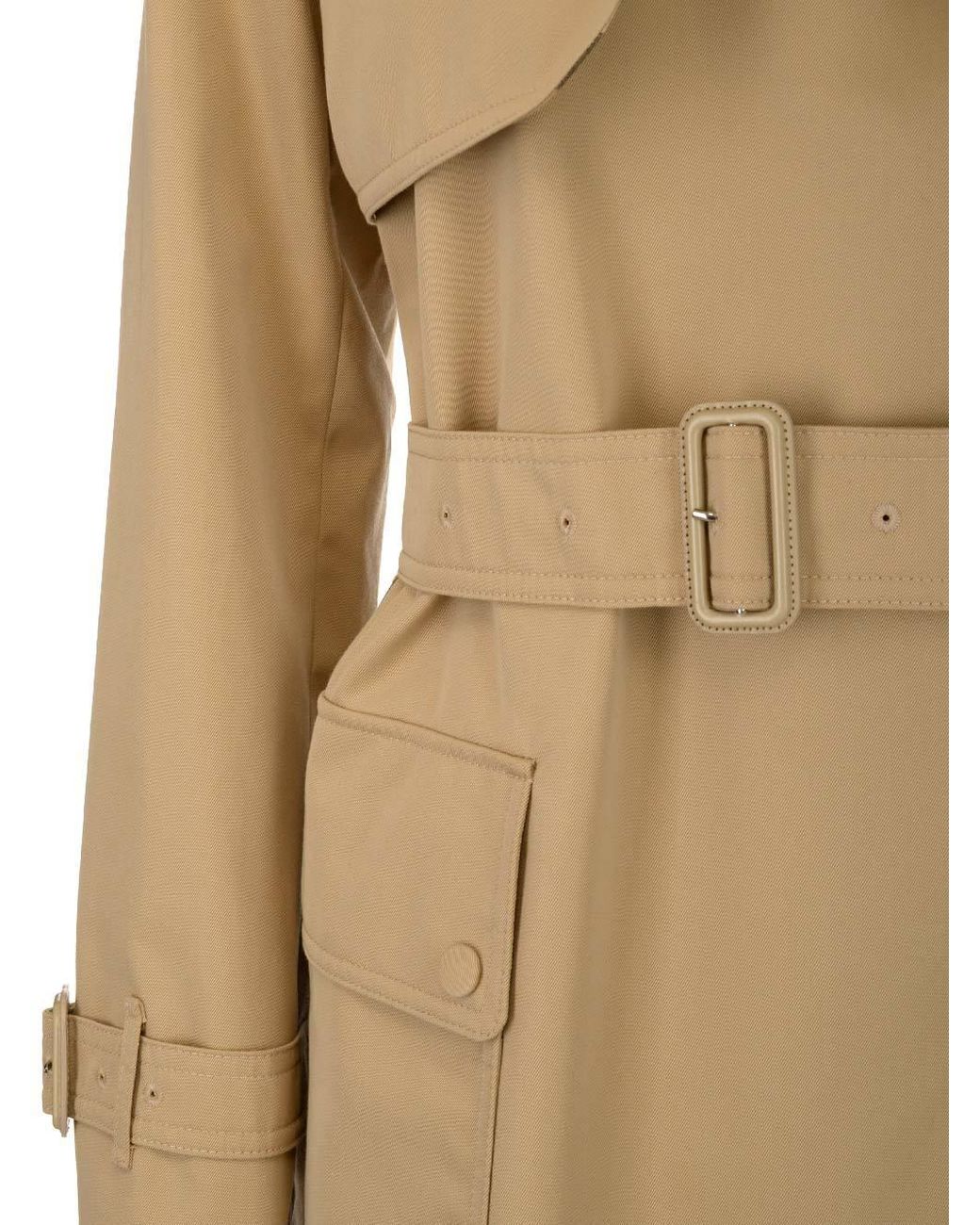 Burberry Natural Long Check Lapel Gabardine Trench Coat
