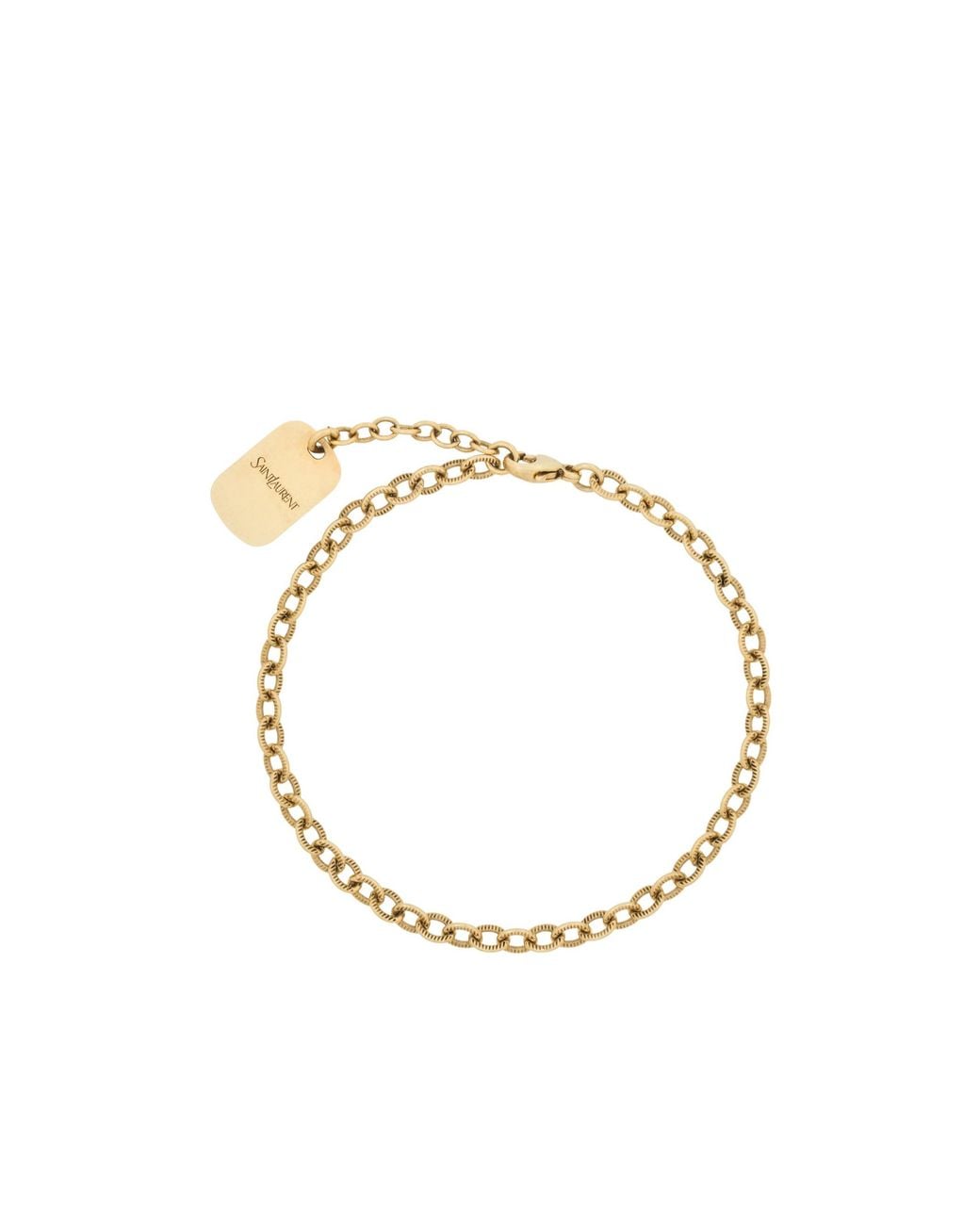 Saint Laurent Metallic Ribbed Chain Bracelet for men