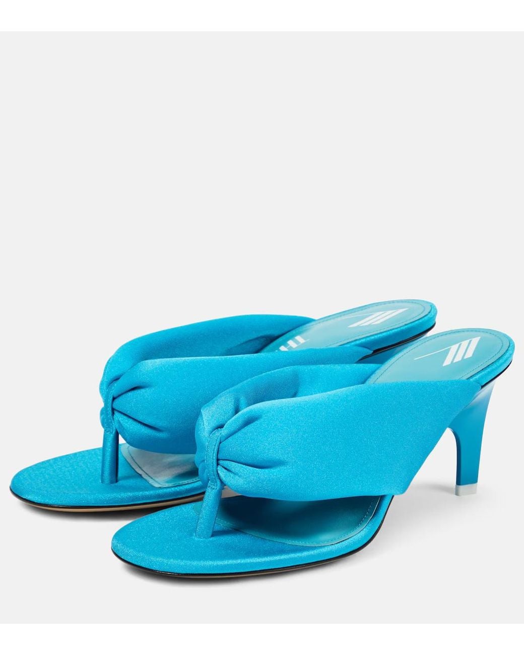 The Attico Blue Rem Satin Thong Sandals