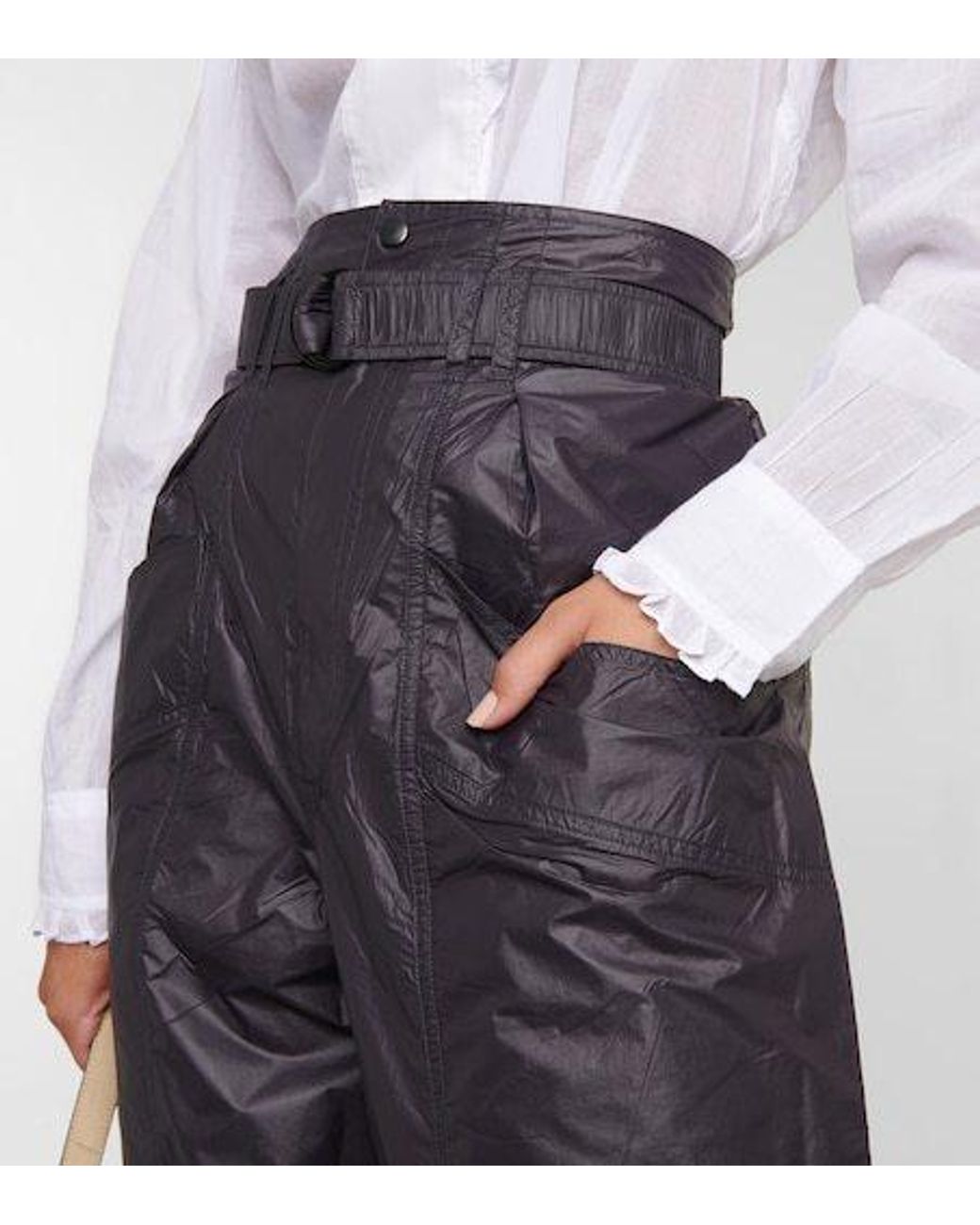 Isabel Marant Blue Eklaliga High-Rise Ripstop Pants