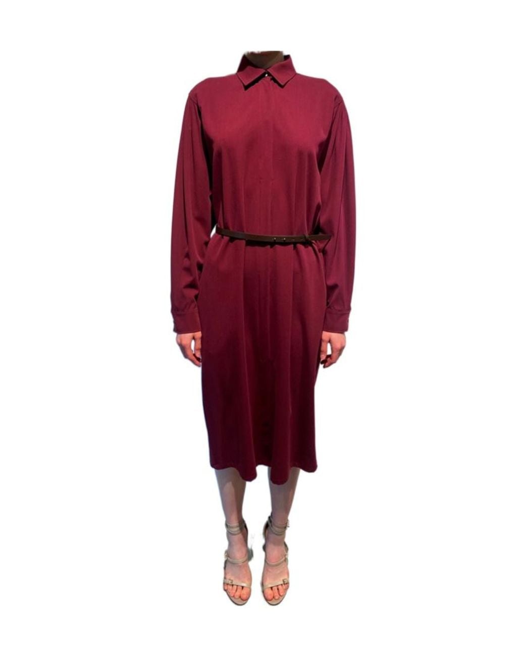 Max Mara Red Long-Sleeved Dress