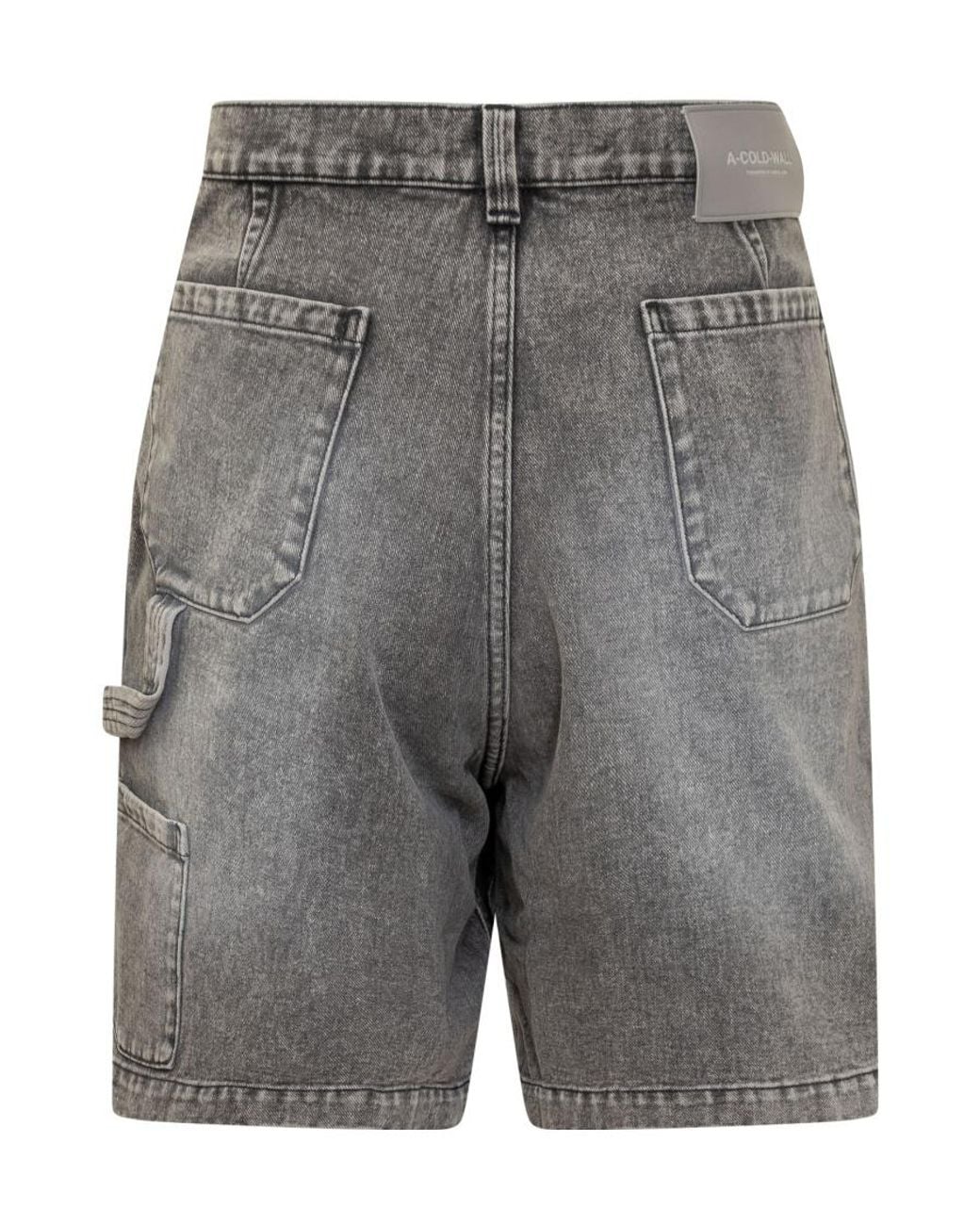 A_COLD_WALL* Gray Logo Denim Shorts for men