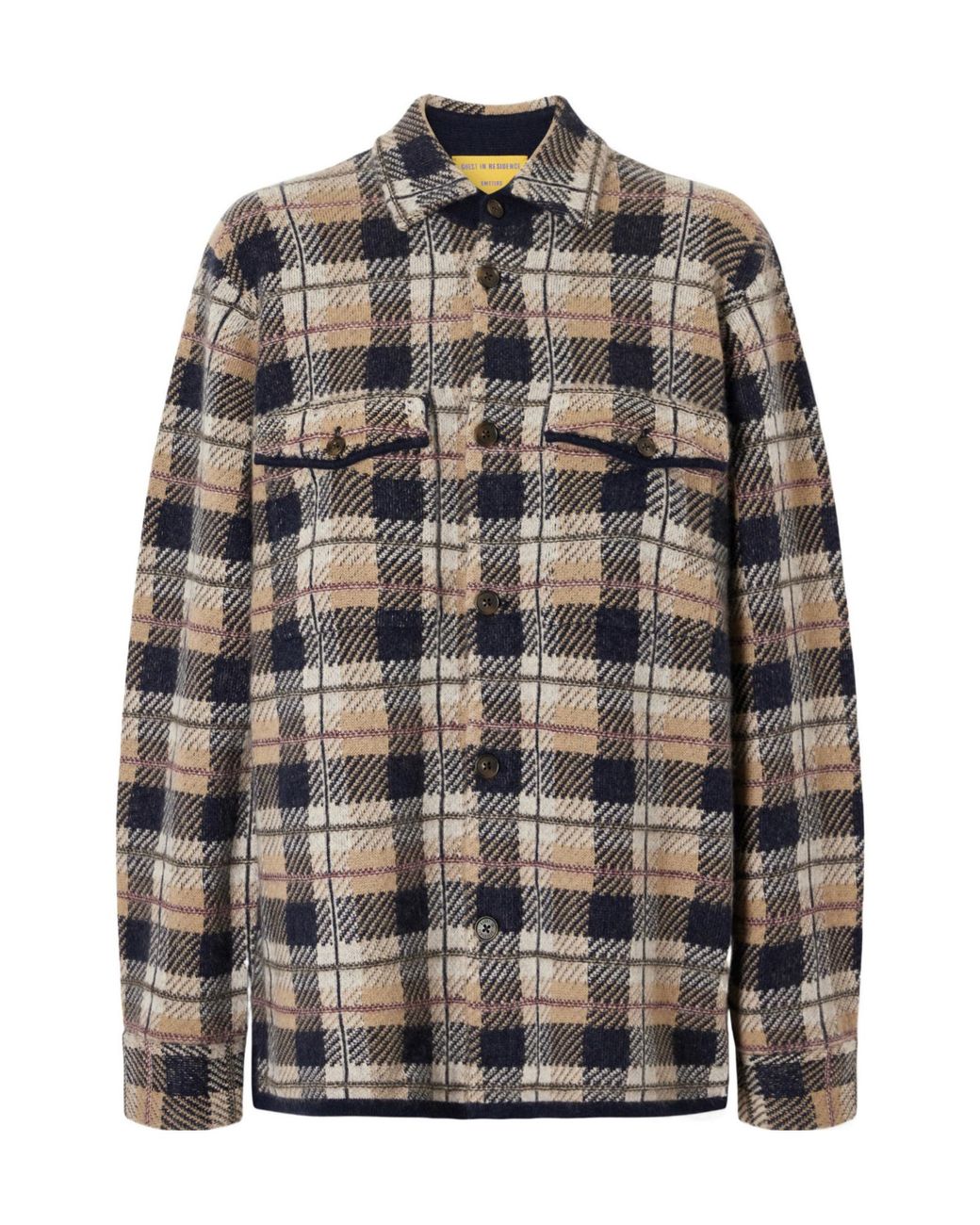 Guest In Residence Gray Checked Cashmere Cardigan