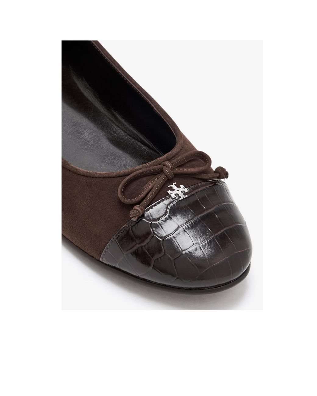 Tory Burch Brown Bow Detailed Flat Shoes