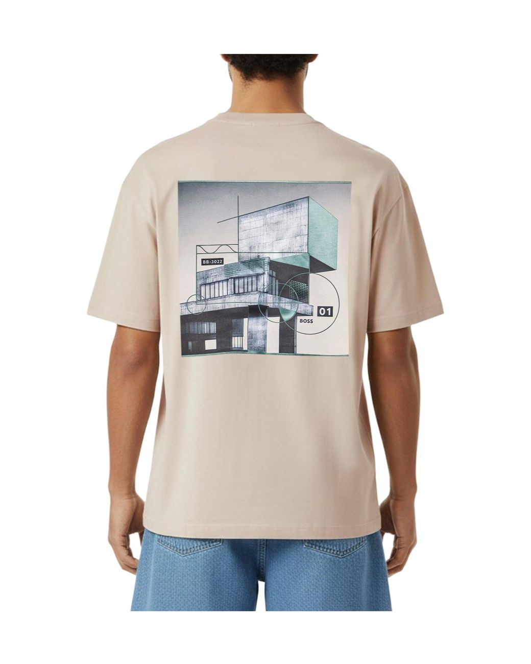 Boss White Printed T-Shirt for men