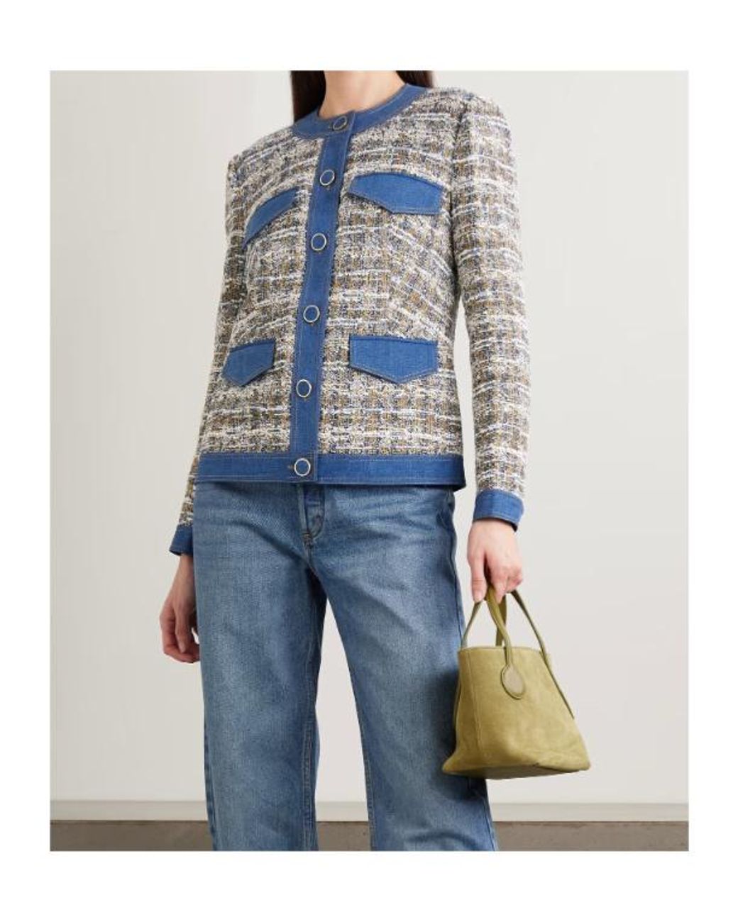 Veronica Beard Blue Tweed Ainslie Jacket