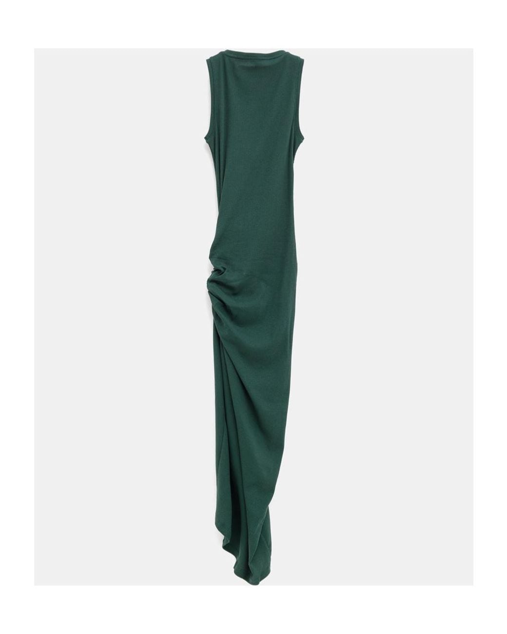 Loewe Green Draped Fine-Ribbed Dress