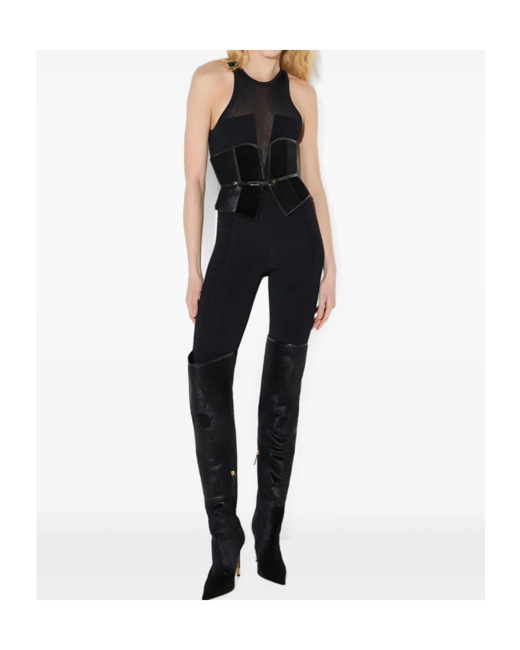 Elisabetta Franchi Black Knit Jumpsuit