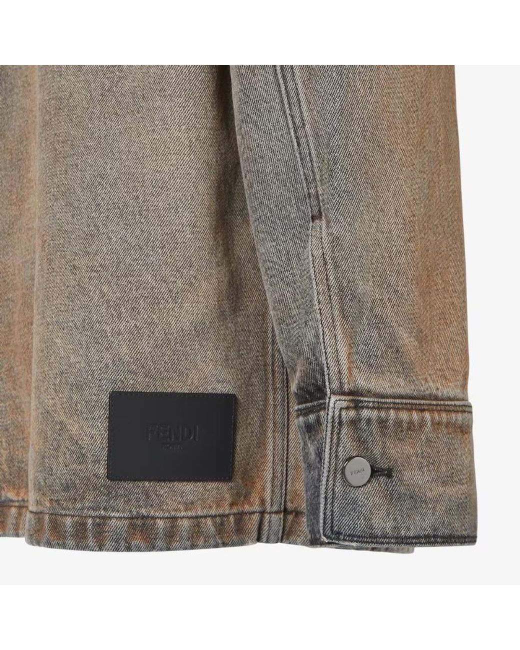 Fendi Brown Long-Sleeved Denim Shirt for men