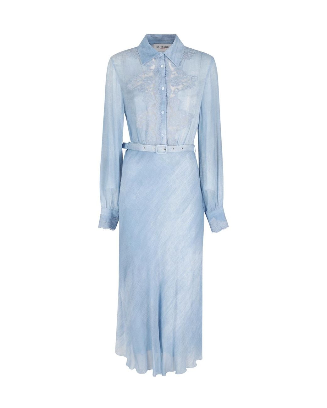ERMANNO FIRENZE Blue Long Sleeve Dress