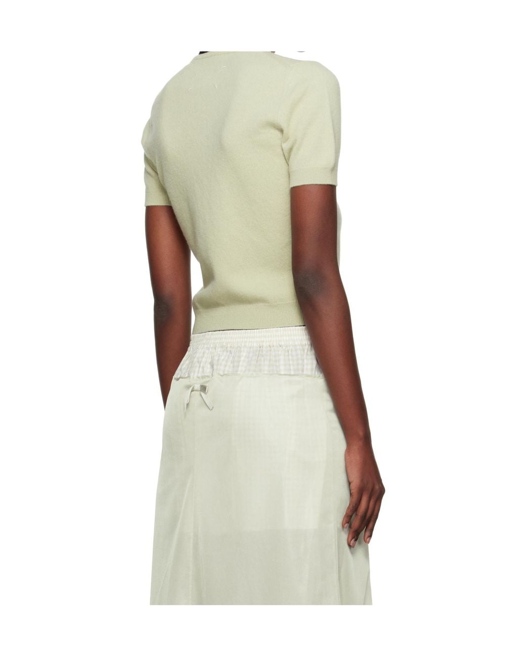 Maison Margiela Green Crewneck Knitted T-Shirt