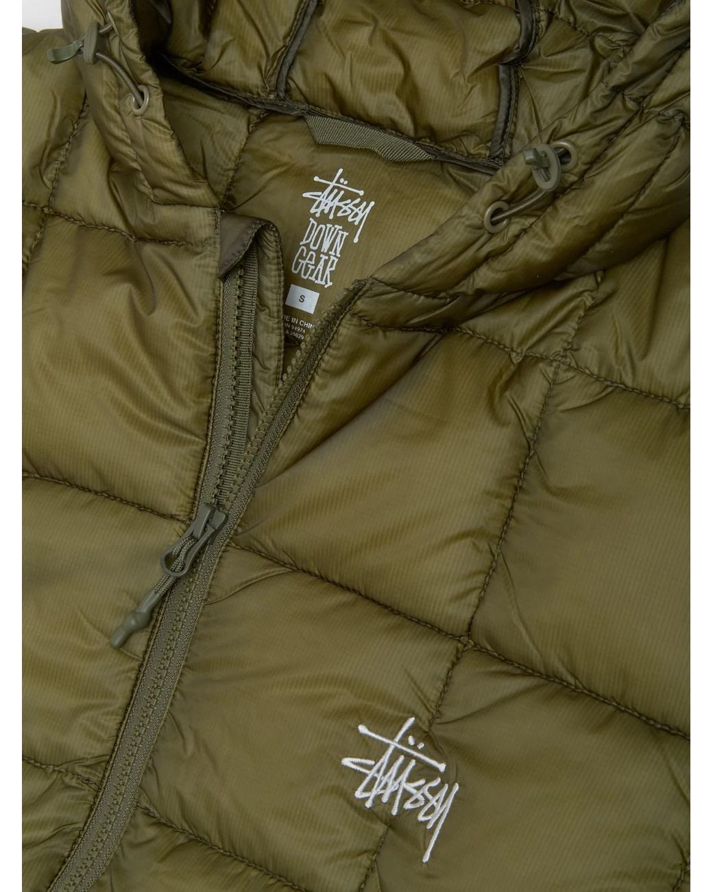 Stussy Green Zipper Cotton Jacket for men