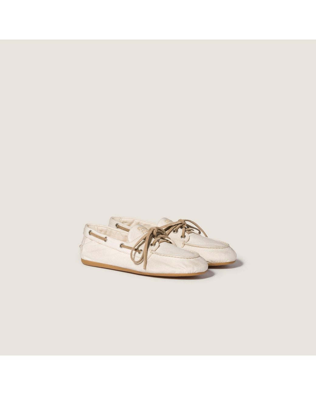 Miu Miu White Round-Toe Loafers