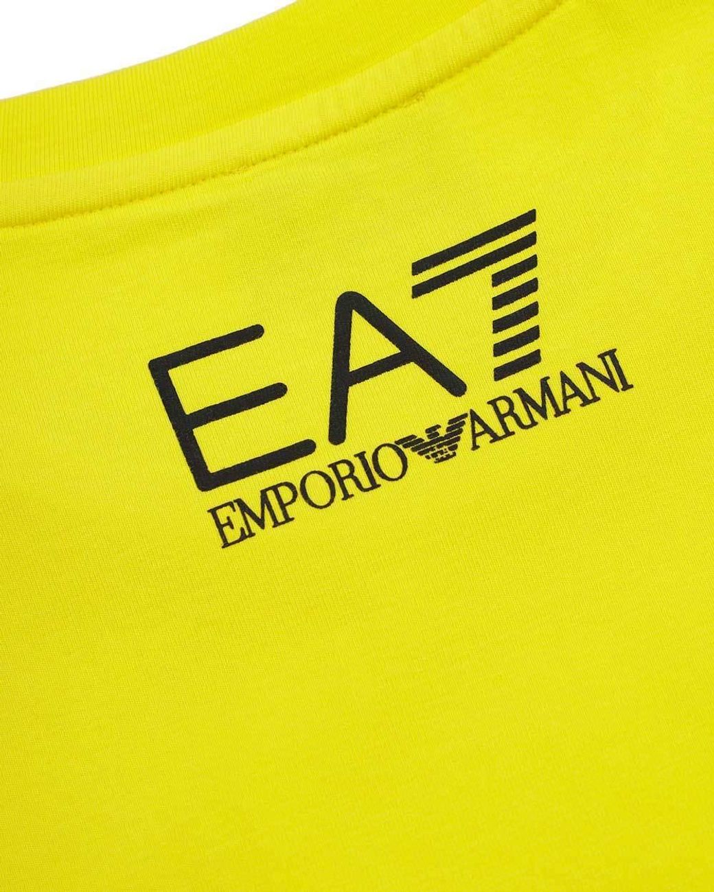 EA7 Yellow Crew-Neck Logo T-Shirt for men