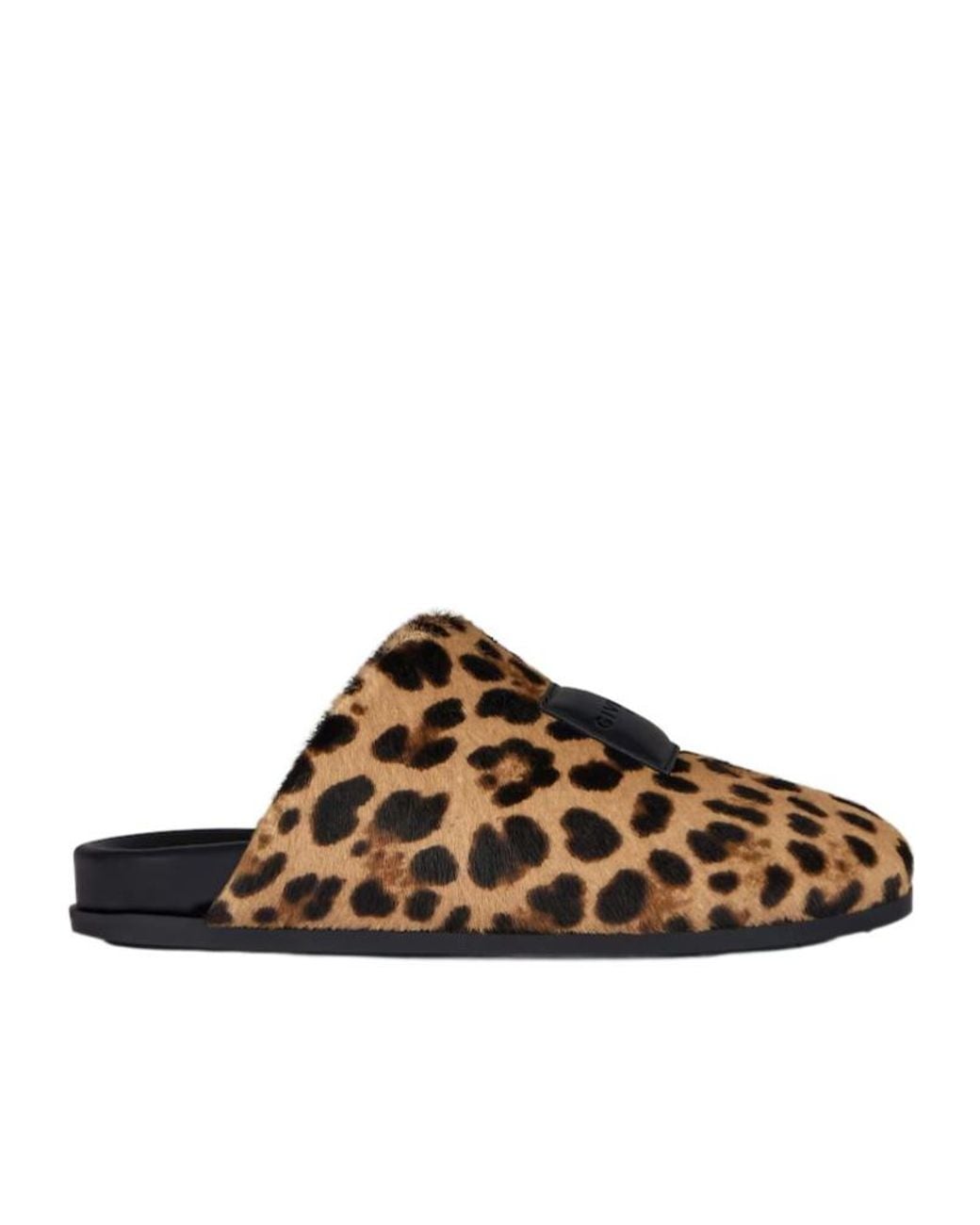 Givenchy Brown Leopard Printed Label Flat Mules