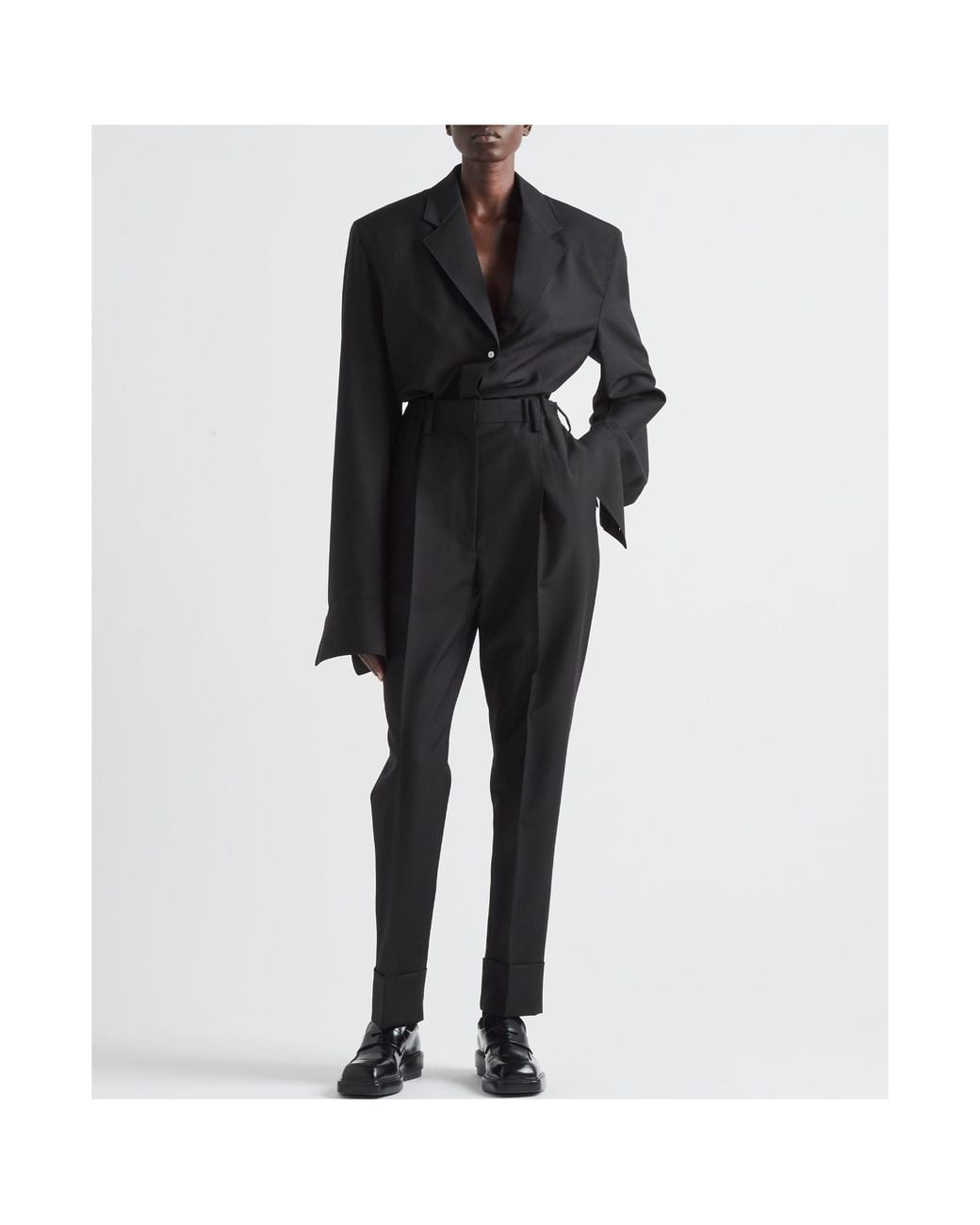 Prada Black Long-Sleeved Single-Breasted Shirt Jacket