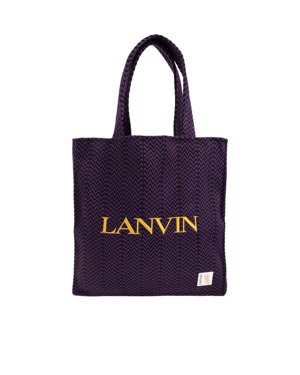 Lanvin Blue X Future Logo Embroidered Interwoven Tote Bag for men
