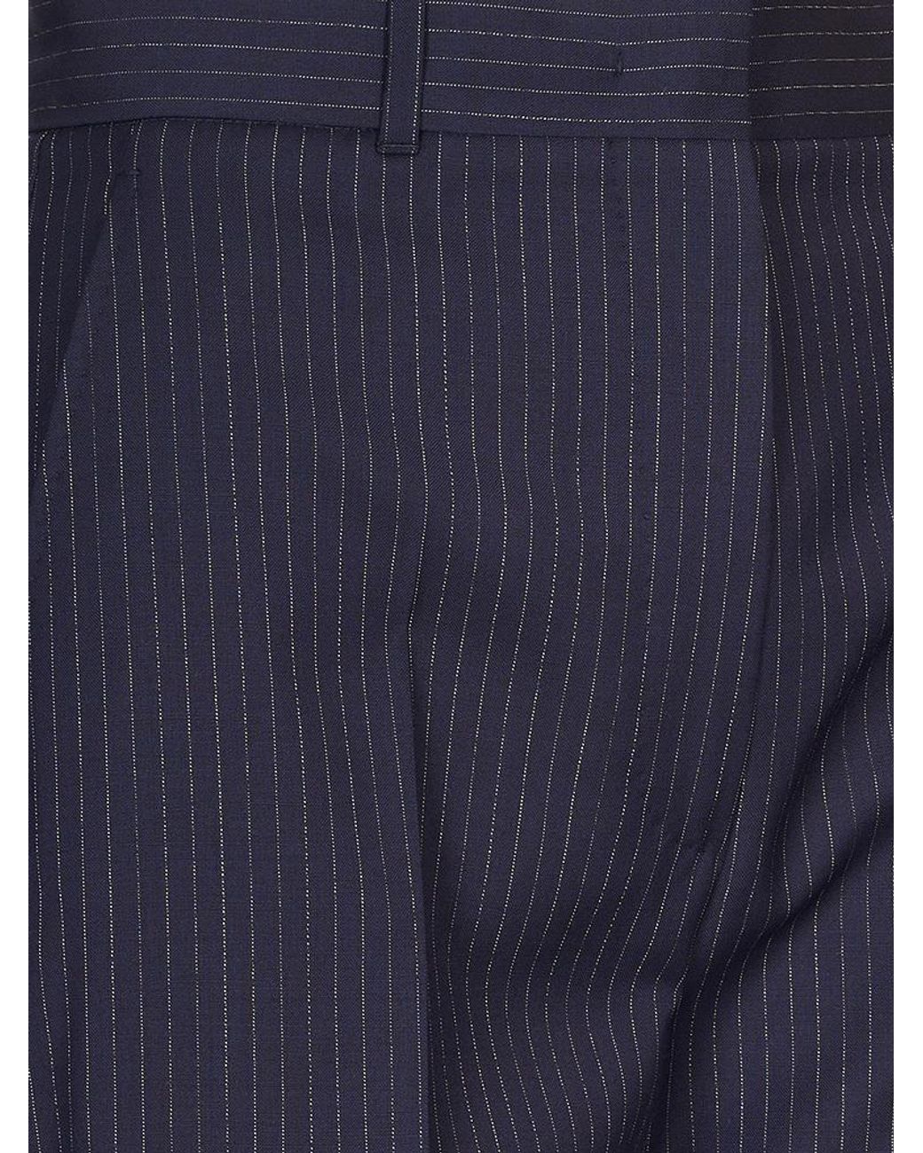 Max Mara Blue Studio Mstcambusa Striped Trousers