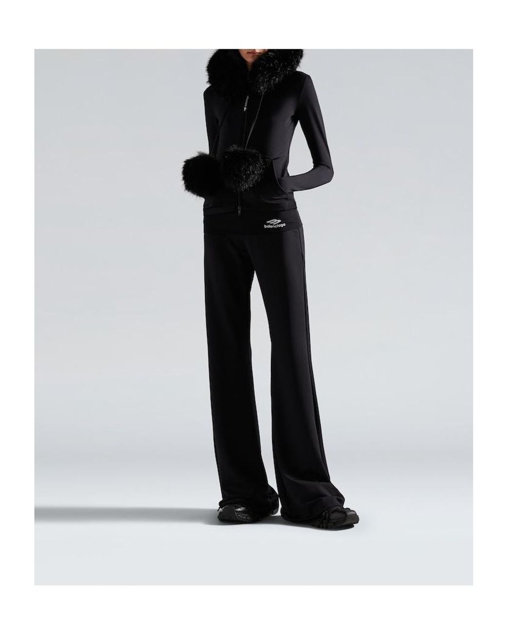 Balenciaga Black 3B Sports Icon Foldover Leggings