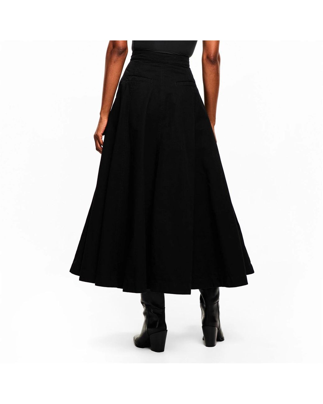 Balenciaga Black Bal Godet Maxi Skirt