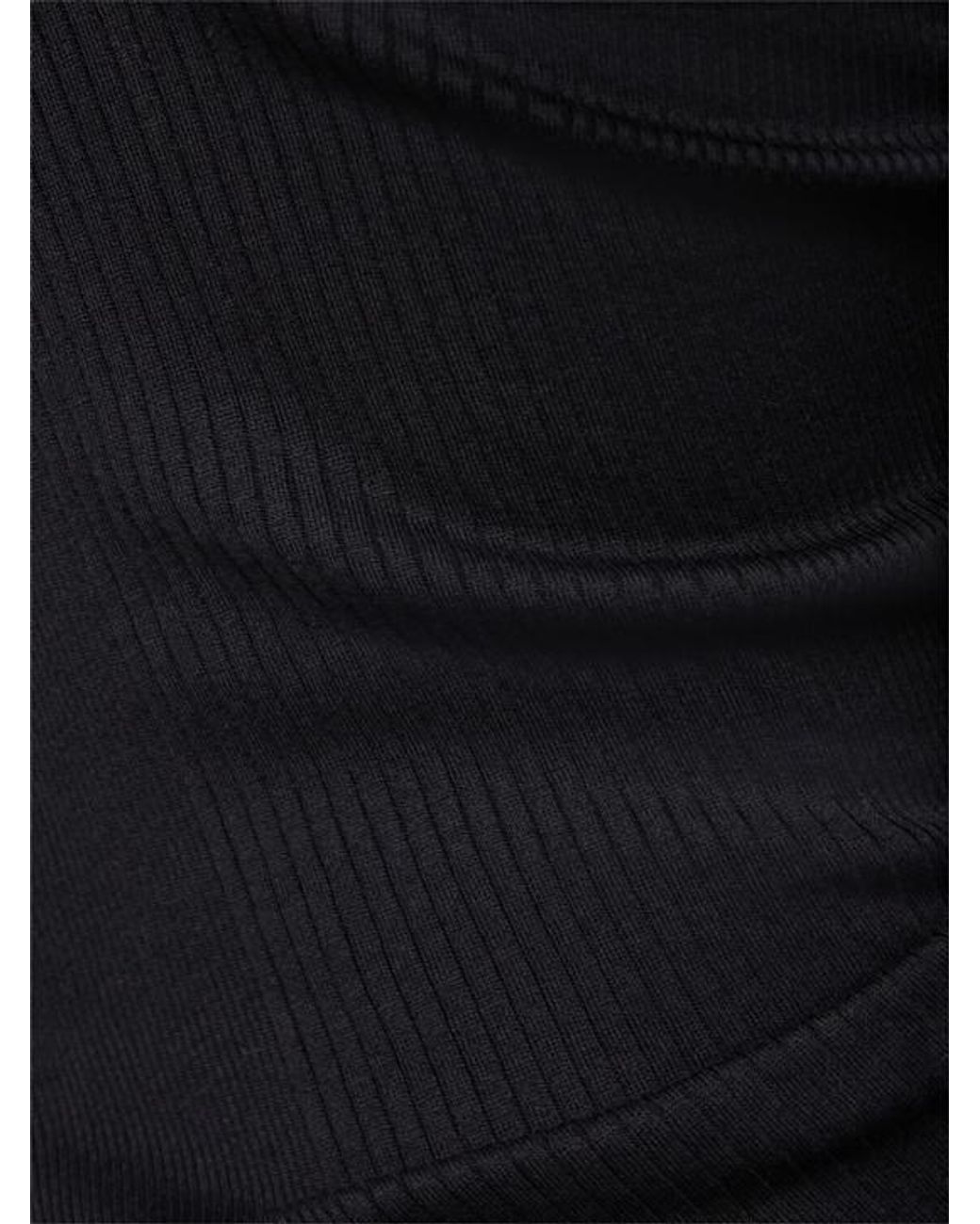 Jean Paul Gaultier Black Ribbed Cotton Twisted Double-Layer Top